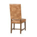 Dani High Back Formal Dining Chair in Chestnut Leather - World Interiors
