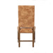 Dani High Back Formal Dining Chair in Chestnut Leather - World Interiors