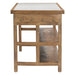 Delmar 58" Kitchen Island Table with White Marble Top and Natural Mango Base - World Interiors