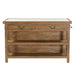 Delmar 58" Kitchen Island Table with White Marble Top and Natural Mango Base - World Interiors