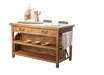 Delmar 58" Kitchen Island Table with White Marble Top and Natural Mango Base - World Interiors