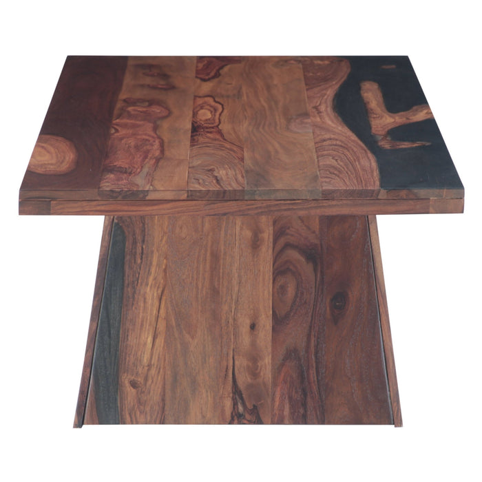 Delphine 51" Coffee Table in Burnt Sheesham - World Interiors