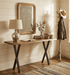 Elliston 58" Live Edge Sheesham Wood and Iron Console Table - World Interiors