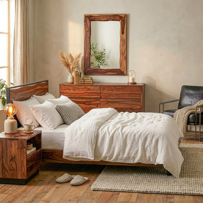 Elliston Modern Live Edge Bed - World Interiors