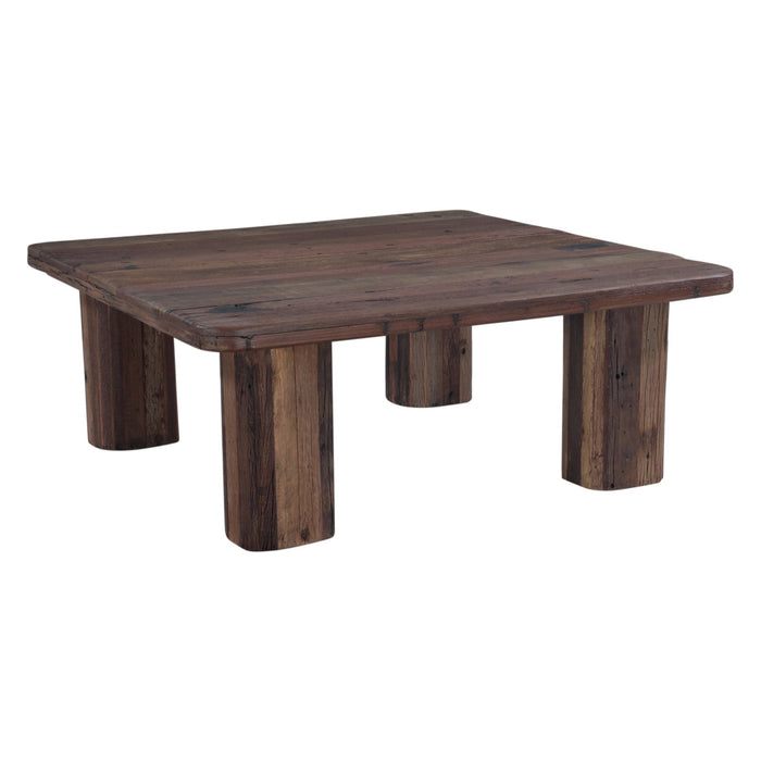 Ember Square Coffee Table in Reclaimed Hardwood - World Interiors