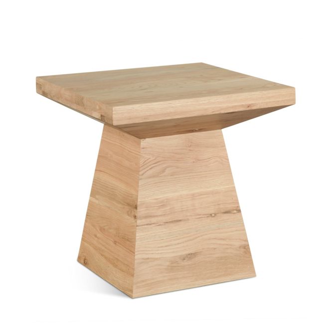 Incus 24" Modern Side Table in Natural Oak - World Interiors