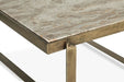 Rhodes Industrial Marble Coffee Table with Antique Brass - World Interiors