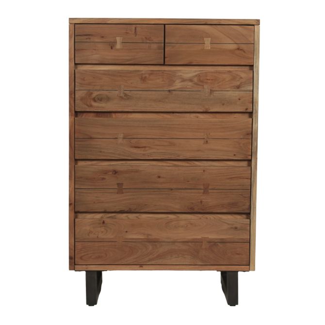 Glenwood 52" Tall Chest in Smoked Acacia