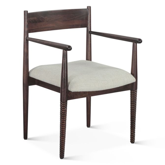 Provence Upholstered Dining Chair in Dark Sienna - World Interiors