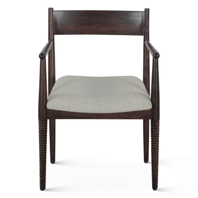 Provence Upholstered Dining Chair in Dark Sienna - World Interiors