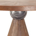 Rustic Revival Natural Teak Wood Gathering Table with Black Marble - World Interiors