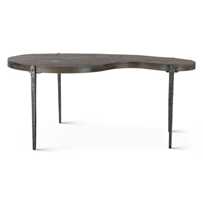 Rustic Revival 69" Kidney Shaped Industrial Office Desk - World Interiors