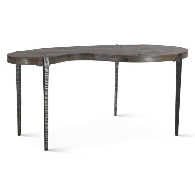 Rustic Revival 69" Kidney Shaped Industrial Office Desk - World Interiors