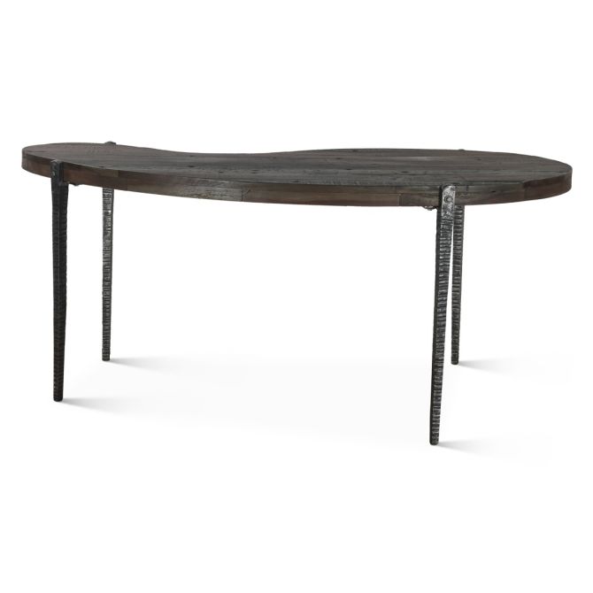 Rustic Revival 69" Kidney Shaped Industrial Office Desk - World Interiors