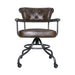 Brisben Chesterfield Office Chair in Antique Whiskey Leather - World Interiors