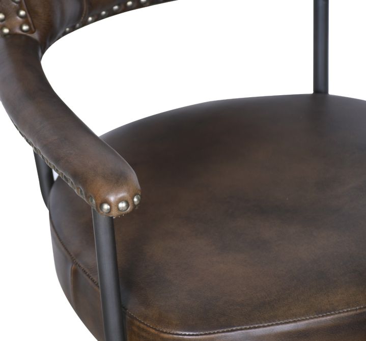 Brisben Chesterfield Office Chair in Antique Whiskey Leather - World Interiors