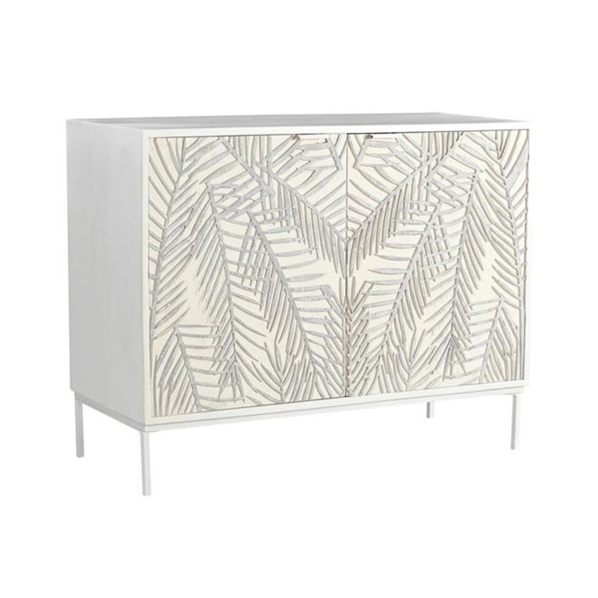 Isla 38" Two Door Cabinet in Coastal White - World Interiors