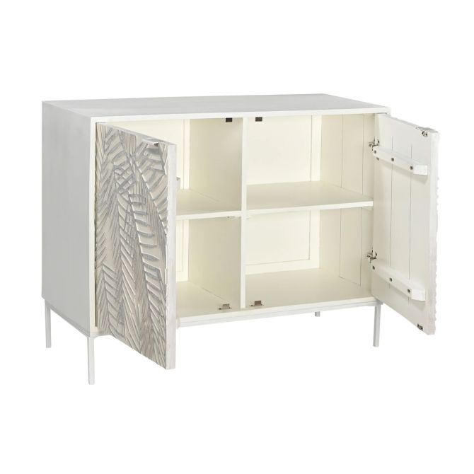 Isla 38" Two Door Cabinet in Coastal White - World Interiors