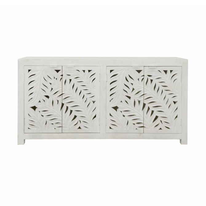 Isla 70" Four Door Sideboard in Distressed White - World Interiors