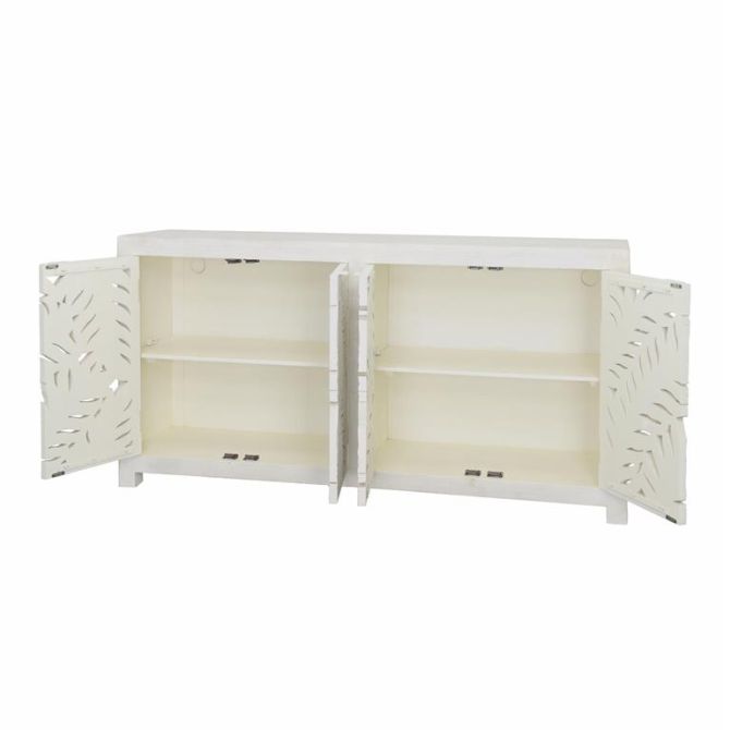 Isla 70" Four Door Sideboard in Distressed White - World Interiors