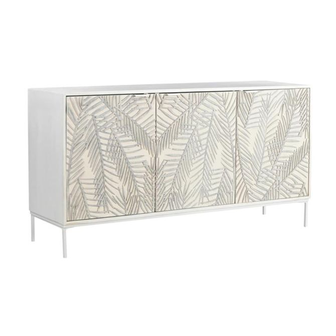 Isla 57" Three Door Sideboard in Coastal White - World Interiors