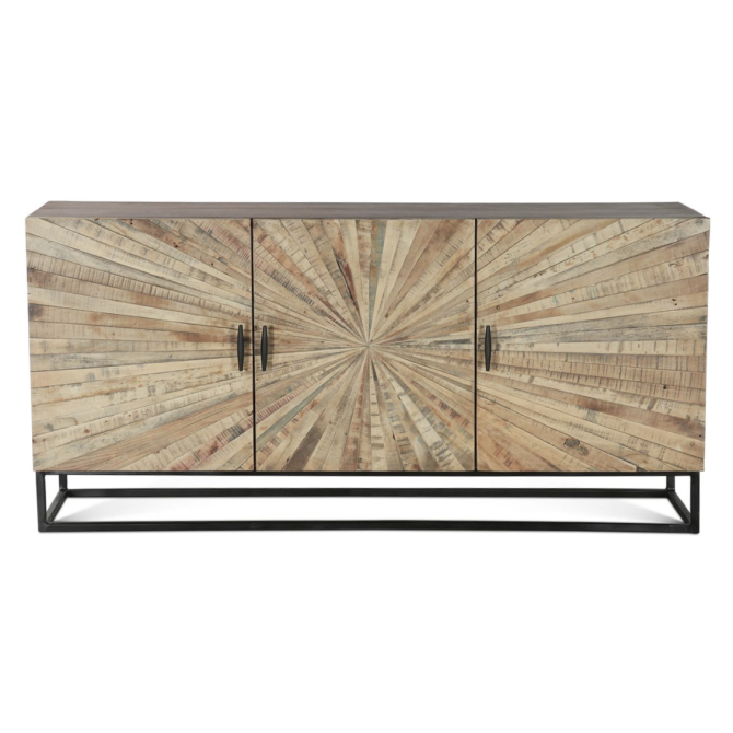 Palm Desert Reclaimed Wood Sunburst Sideboard - World Interiors