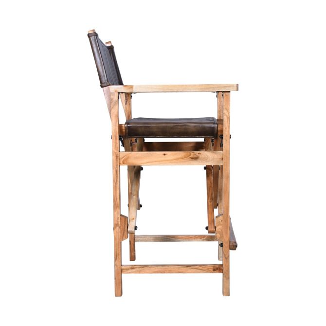 Galway Folding Bar Chair in Antique Whiskey Leather