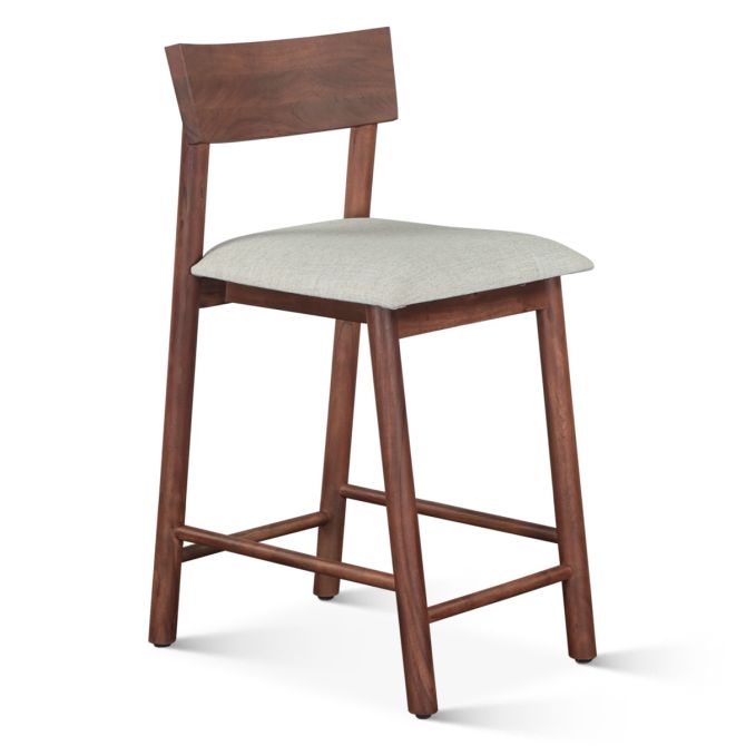 Hampton Modern Upholstered Counter Chair in Walnut