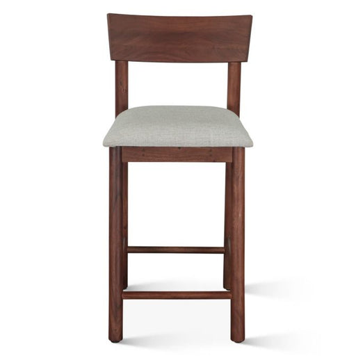 Hampton Modern Upholstered Counter Chair in Walnut - World Interiors