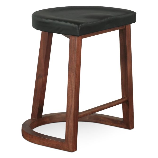 Hampton Modern Backless Counter Chair in Walnut - World Interiors