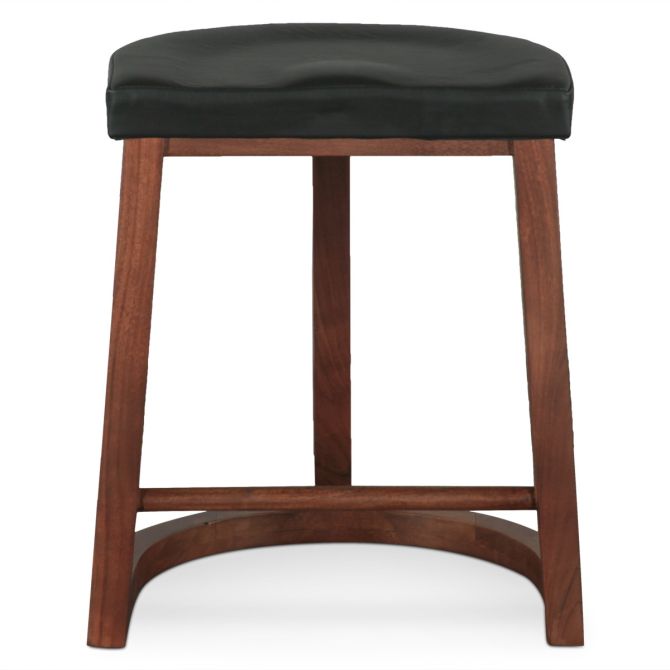 Hampton Modern Backless Counter Chair in Walnut - World Interiors