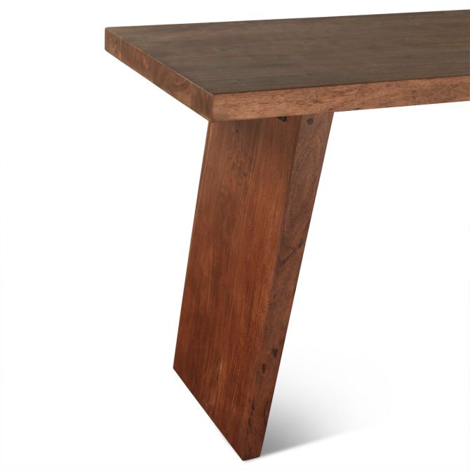 Hampton 68" Acacia Wood Gathering Table in Walnut - World Interiors