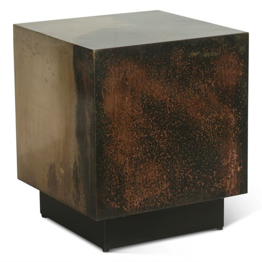 St. George Industrial Side Table in Oxidized Copper - World Interiors