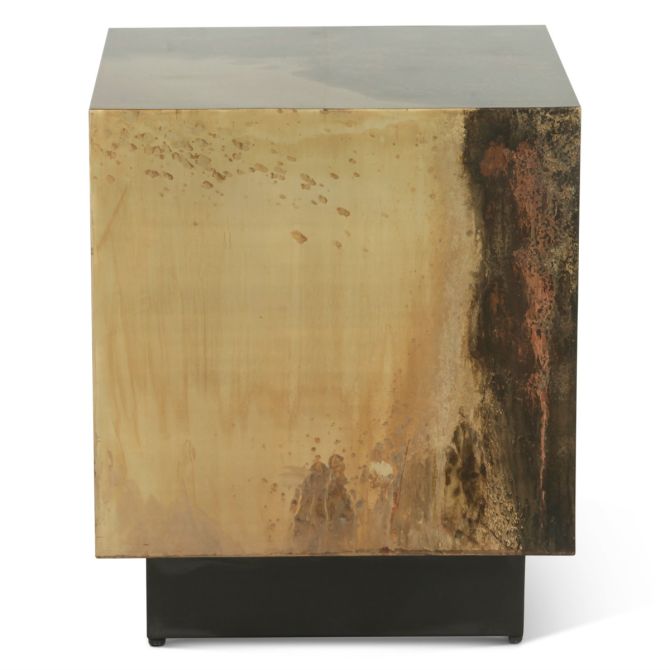 St. George Industrial Side Table in Oxidized Copper - World Interiors