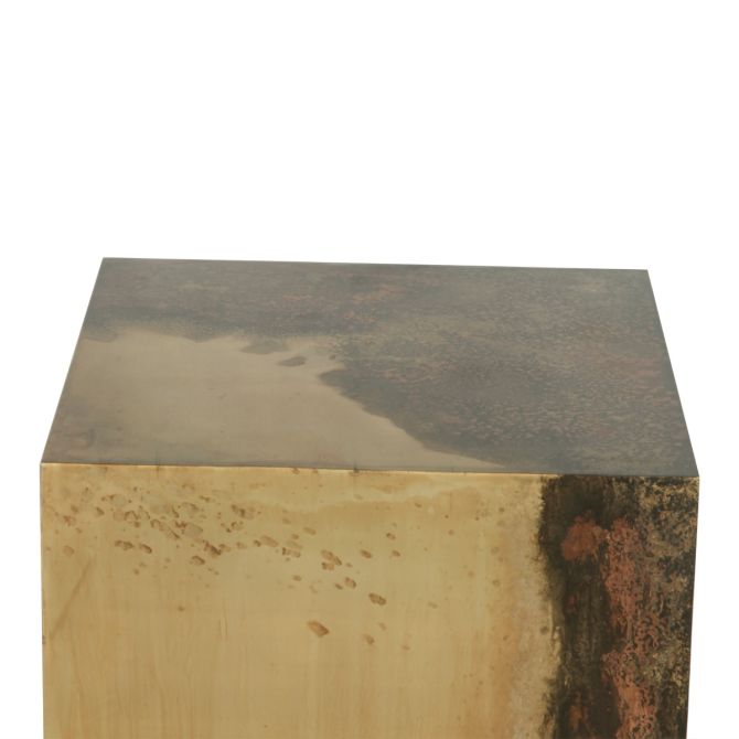 St. George Industrial Side Table in Oxidized Copper - World Interiors