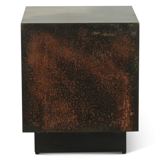 St. George Industrial Side Table in Oxidized Copper - World Interiors