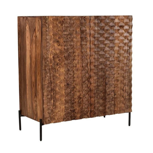 Acres 39" Bar Cabinet in Carved Brownstone - World Interiors