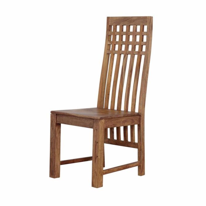 Acres Tall Back Dining Chair in Brownstone - World Interiors