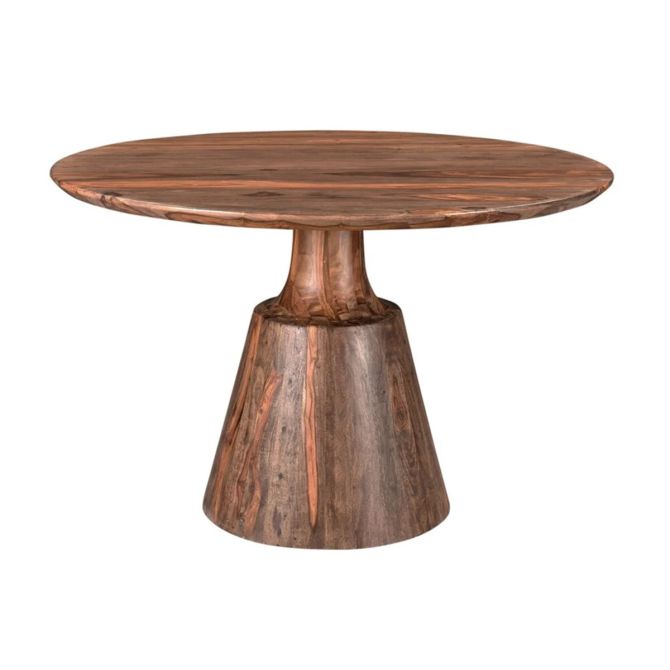 Acres 46" Sheesham Wood Round Dining in Brownstone - World Interiors