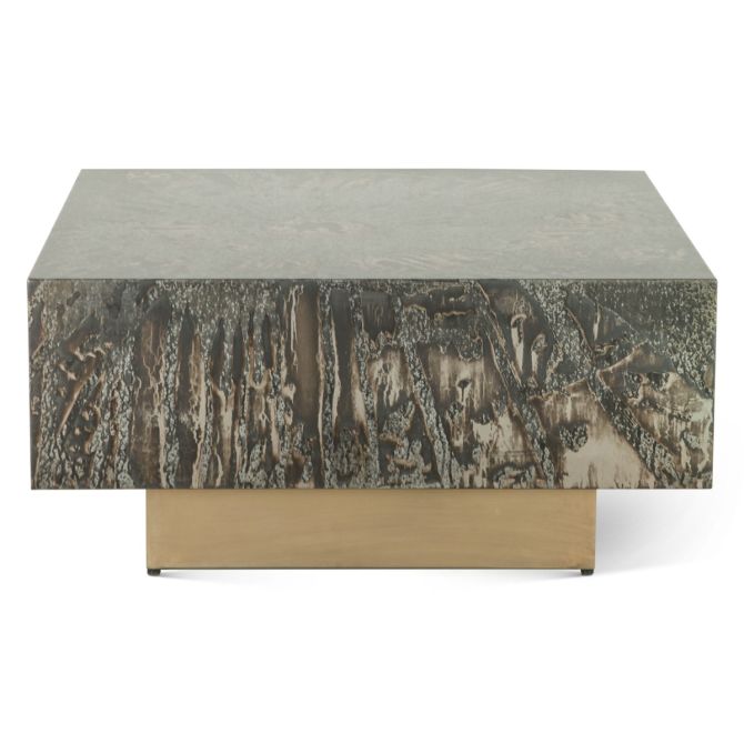 Odessa Modern Industrial Coffee Table in Desert Patina