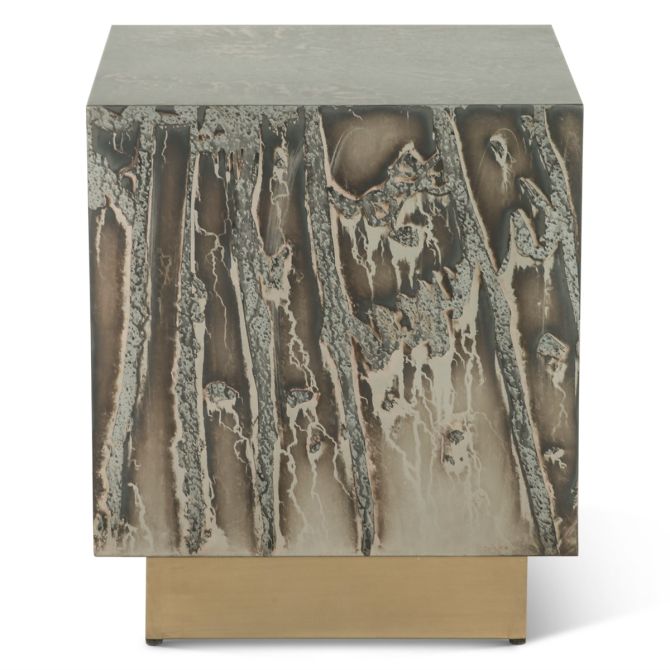 Odessa Modern Industrial Side Table in Desert Patina - World Interiors