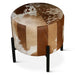 Charleston Brown Cowhide Stool - World Interiors