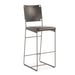 Melbourne Buffalo Leather and Iron Counter Chair - World Interiors