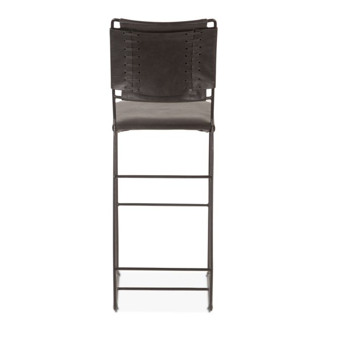 Melbourne Buffalo Leather and Iron Counter Chair - World Interiors