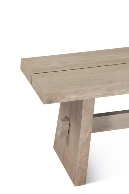 Acadia 79" Dining Bench in Driftwood - World Interiors