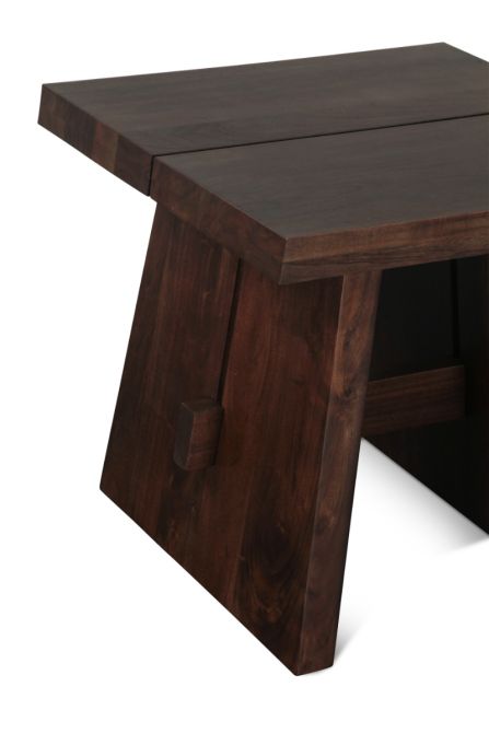 Acadia Rustic Modern Side Table in Coffee Bean - World Interiors