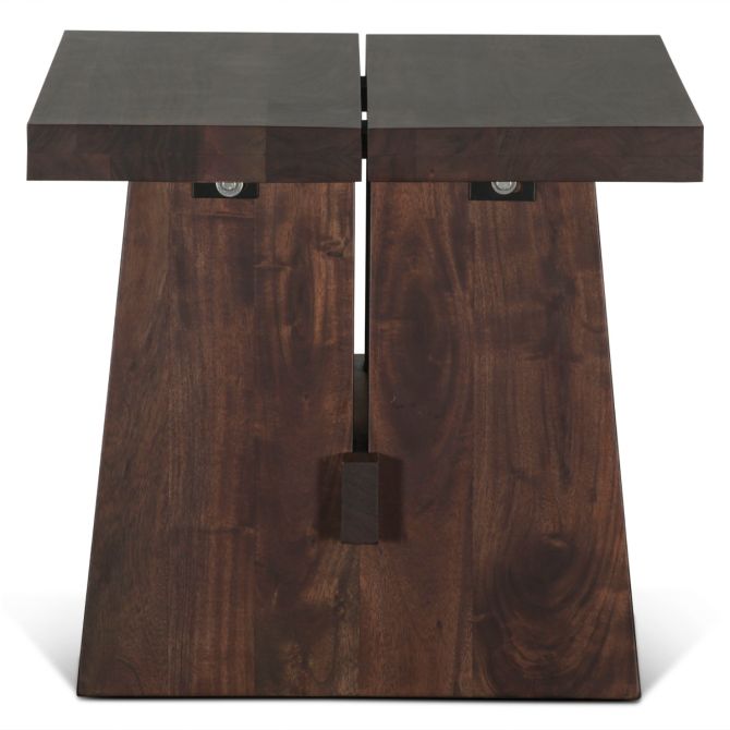 Acadia Rustic Modern Side Table in Coffee Bean - World Interiors