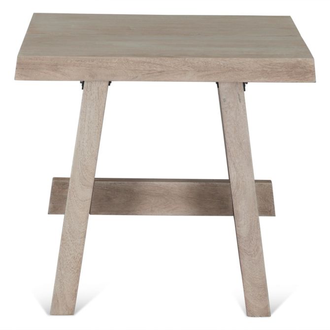 Acadia Rustic Modern Side Table in Driftwood - World Interiors