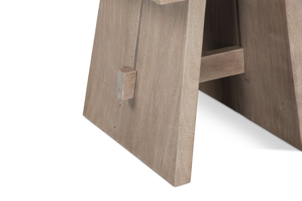 Acadia Rustic Modern Side Table in Driftwood - World Interiors