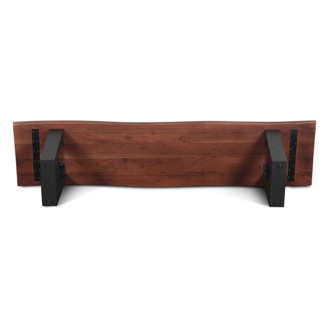 Yarrow 68" Bench in Light Sequoia with Gunmetal Legs - World Interiors